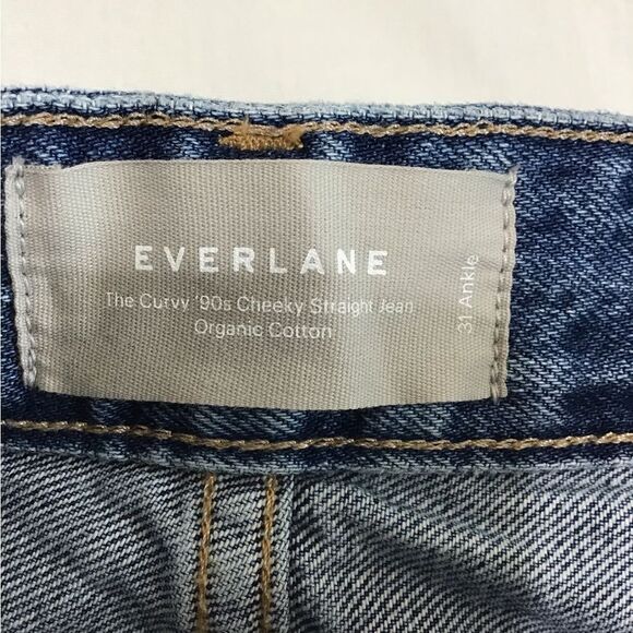 Everlane Dark Wash The Curvy 90s Cheeky Straight Cropped Jeans Size 31 - Picture 5 of 10